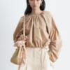 Skulpturale Bluse mit Kordelzug