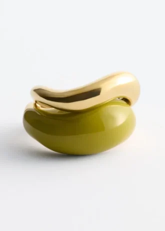 Skulpturales 2er-Ring-Set