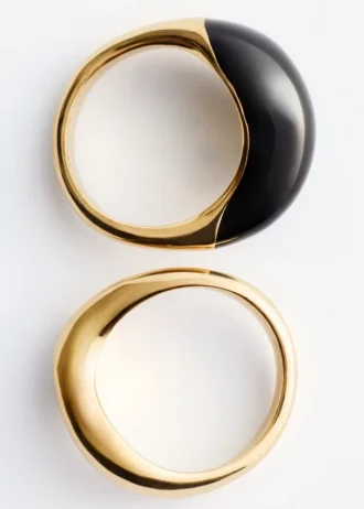 Skulpturales 2er-Ring-Set