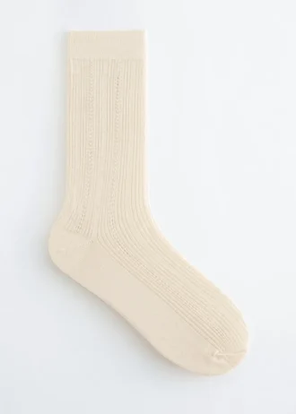 Socken aus Seidenmischung mit Rippenstrick
