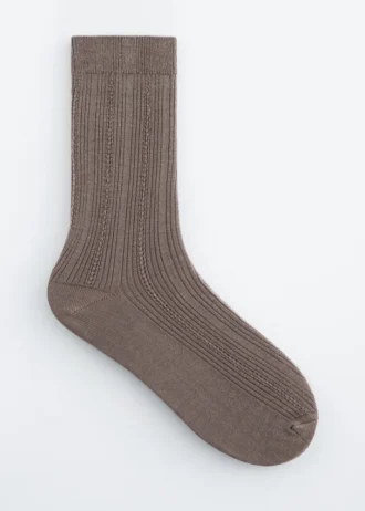 Socken aus Seidenmischung mit Rippenstrick