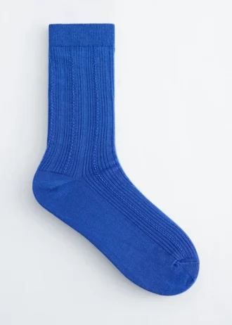 Socken aus Seidenmischung mit Rippenstrick