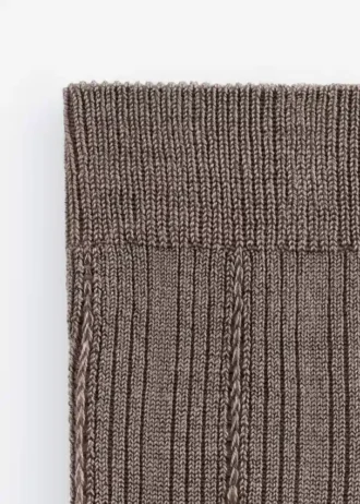 Socken aus Seidenmischung mit Rippenstrick