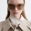 Sonnenbrille mit übergroßem ovalem Rahmen
