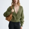 Strick-Cardigan aus Baumwolle mit Rippstrick