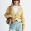 Strick-Cardigan aus Baumwolle mit Rippstrick