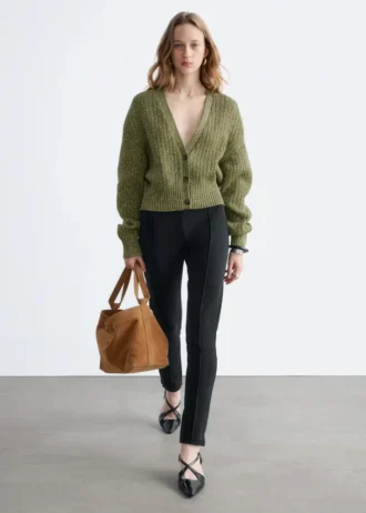 Strick-Cardigan aus Baumwolle mit Rippstrick