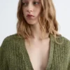 Strick-Cardigan aus Baumwolle mit Rippstrick