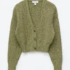 Strick-Cardigan aus Baumwolle mit Rippstrick