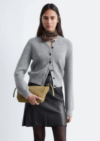 Strick-Cardigan mit Rippbündchen