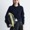 Strick-Cardigan mit Rippbündchen