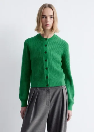 Strick-Cardigan mit Rippbündchen