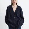 Strick-Cardigan mit Rippbündchen