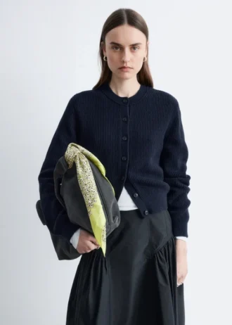 Strick-Cardigan mit Rippbündchen
