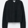Strick-Cardigan mit Rippbündchen