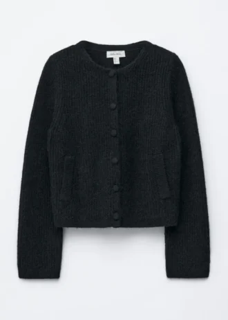 Strick-Cardigan mit Rippbündchen