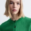 Strick-Cardigan mit Rippbündchen