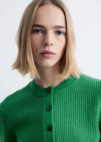 Strick-Cardigan mit Rippbündchen