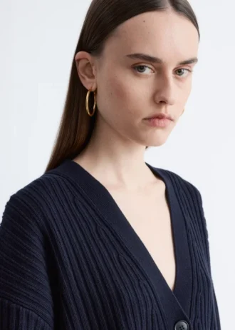 Strick-Cardigan mit Rippbündchen