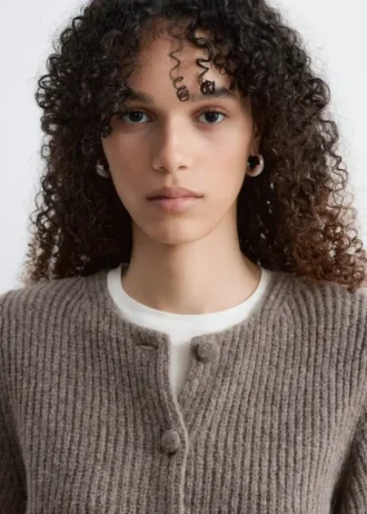 Strick-Cardigan mit Rippbündchen