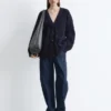 Strick-Cardigan mit Rippbündchen