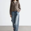 Strick-Cardigan mit Rippbündchen