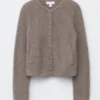 Strick-Cardigan mit Rippbündchen