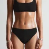 Strukturierte Bikini-Slips mit hoher Taille
