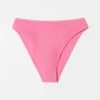 Strukturierte Bikini-Slips mit hoher Taille