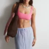 Strukturiertes Bikini-Oberteil mit quadratischem Ausschnitt