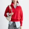 Sweatshirt mit Trichterkragen und Reißverschluss