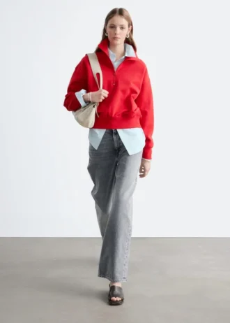Sweatshirt mit Trichterkragen und Reißverschluss