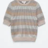T-Shirt aus Rippstrick