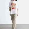 T-Shirt mit übergroßem Aufdruck