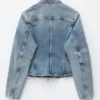 Taillierte Jeansjacke mit Reißverschluss