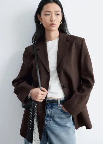 Taillierter Leinen-Blazer