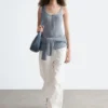 Tanktop mit Wellenkante