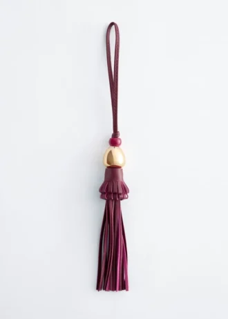 Taschenanhänger aus Leder mit Quaste