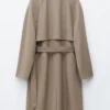 Trenchcoat aus Wolle mit Bindegürtel