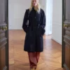 Trenchcoat aus Wolle mit Bindegürtel