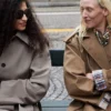 Trenchcoat aus Wolle mit Bindegürtel