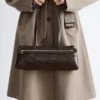 Trenchcoat aus Wolle mit Bindegürtel