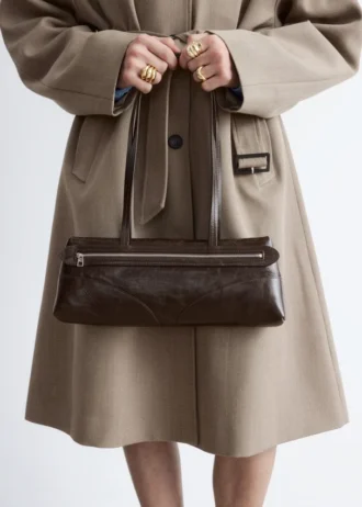 Trenchcoat aus Wolle mit Bindegürtel