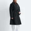 Trenchcoat aus Wolle mit Bindegürtel