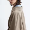 Trenchcoat aus Wolle mit Bindegürtel