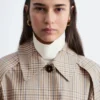 Trenchcoat mit kariertem Muster und Schnallengürtel