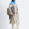 Trenchcoat mit kariertem Muster und Schnallengürtel