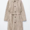 Trenchcoat mit kariertem Muster und Schnallengürtel