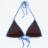 Triangel-Bikini-Oberteil mit Kontrastbesatz