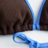 Triangel-Bikini-Oberteil mit Kontrastbesatz